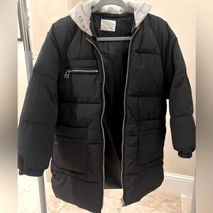 Zara Black Puffer with Removable Hood - Size 11-12